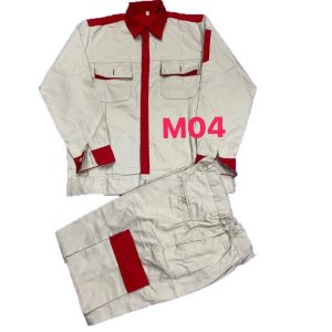 Quần áo bảo hộ kaki liên doanh phối màu ghi đỏ