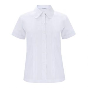 Áo sơ mi nữ học sinh ply nhuyễn diễu dọc nẹp màu trắng 10-12