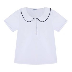 Áo sơ mi đồng phục học sinh nữ xẻ trụ cổ sen 10-12