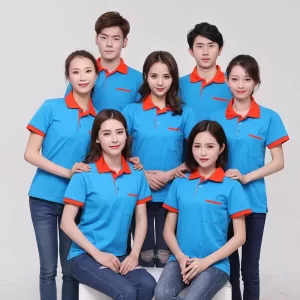 Mẫu Áo Thun Đồng Phục Công Ty Xanh Ya Phối Đỏ