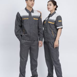 Bộ quần áo bảo hộ màu xám pha màu đa dạng vải Păngzim