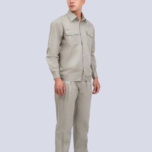 Quần áo vải kaki liên doanh HQ túi hộp màu ghi