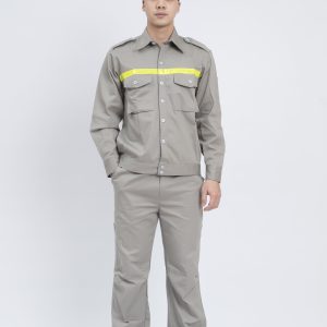 Bộ quần áo kaki liên doanh hàn quốc màu ghi sáng phối phản quang