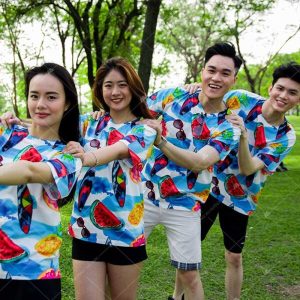 Trang phục áo du lịch hoạ tiết trái cây